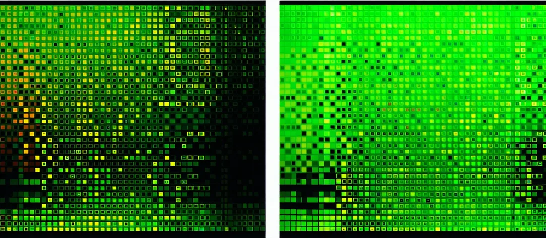 GPU utilization heatmap showing bin-packing vs. one-model-per-GPU over 7 days